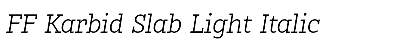 FF Karbid Slab Light Italic